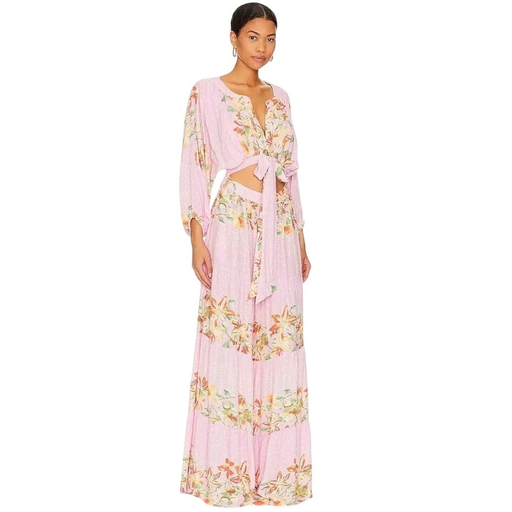 Free People X Revolve Paradise Jumpsuit in Pink Women size Medium Tropical Boho